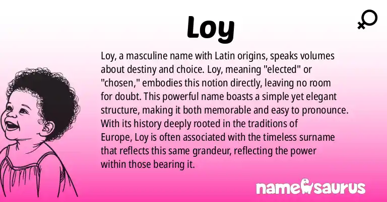 Infographic about Loy name meaning, Loy is a name from Latin origin(s).