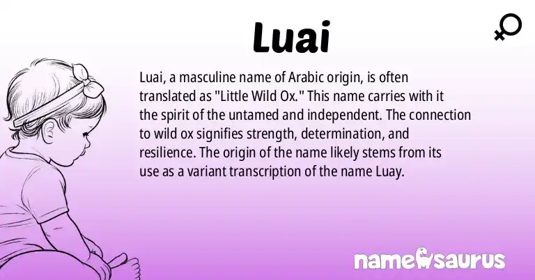 Infographic about Luai name meaning, Luai is a name from Arabic origin(s).