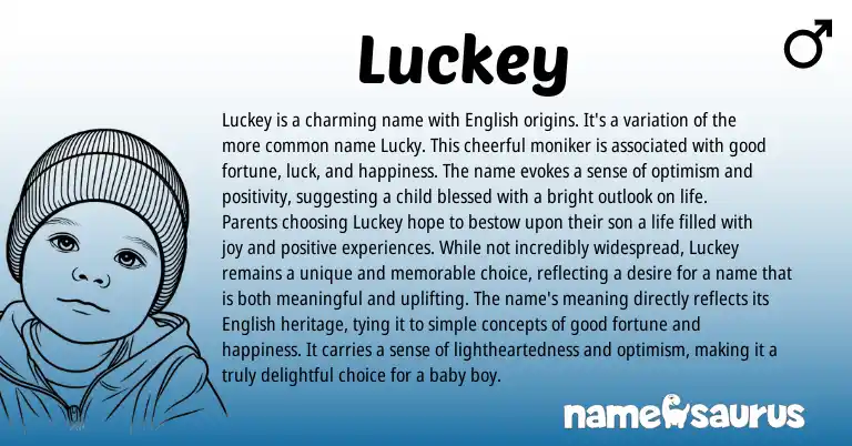Infographic about Luckey name meaning, Luckey is a name from English origin(s).