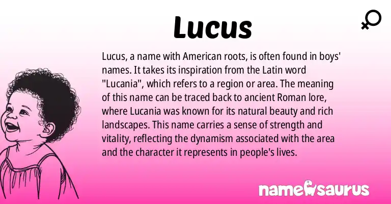Infographic about Lucus name meaning, Lucus is a name from American origin(s).