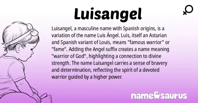 Infographic about Luisangel name meaning, Luisangel is a name from Spanish origin(s).