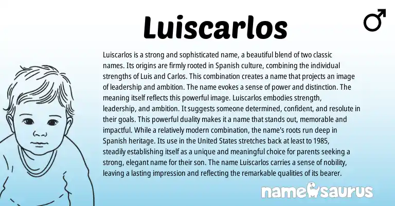 Infographic about Luiscarlos name meaning, Luiscarlos is a name from Other origin(s).
