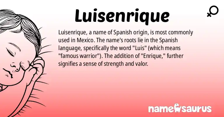 Infographic about Luisenrique name meaning, Luisenrique is a name from Spanish (Mexican) origin(s).