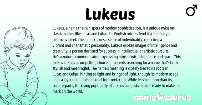 Infographic about Lukeus name meaning, Lukeus is a name from Other origin(s).