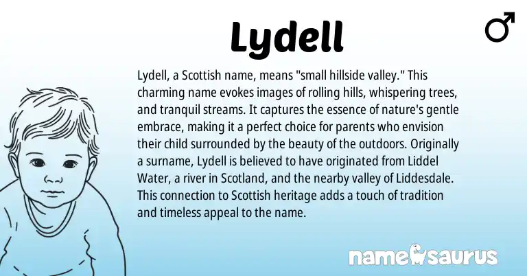 Infographic about Lydell name meaning, Lydell is a name from Scottish origin(s).