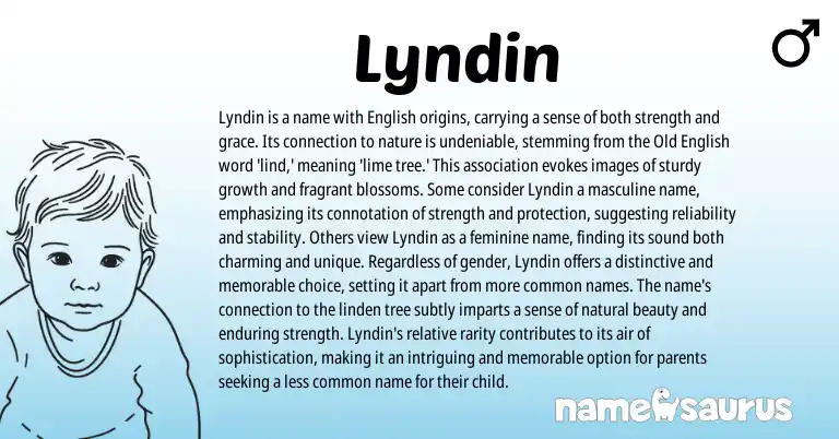 Infographic about Lyndin name meaning, Lyndin is a name from English origin(s).