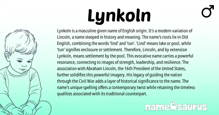 Infographic about Lynkoln name meaning, Lynkoln is a name from English origin(s).
