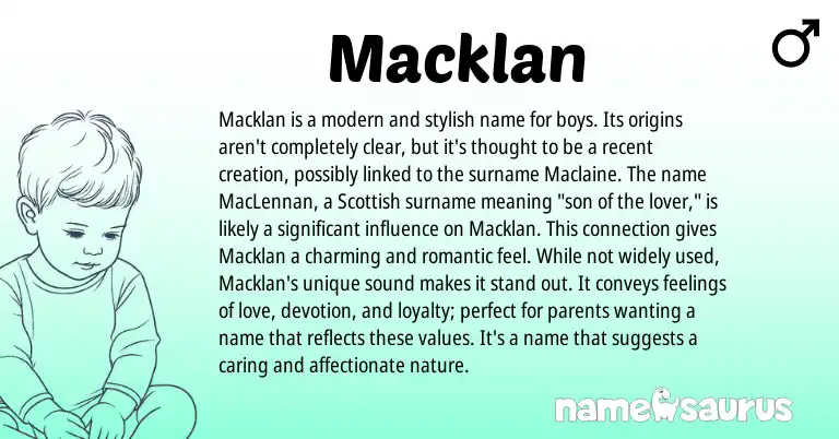Infographic about Macklan name meaning, Macklan is a name from Scottish origin(s).