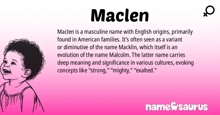 Infographic about Maclen name meaning, Maclen is a name from English (American) origin(s).