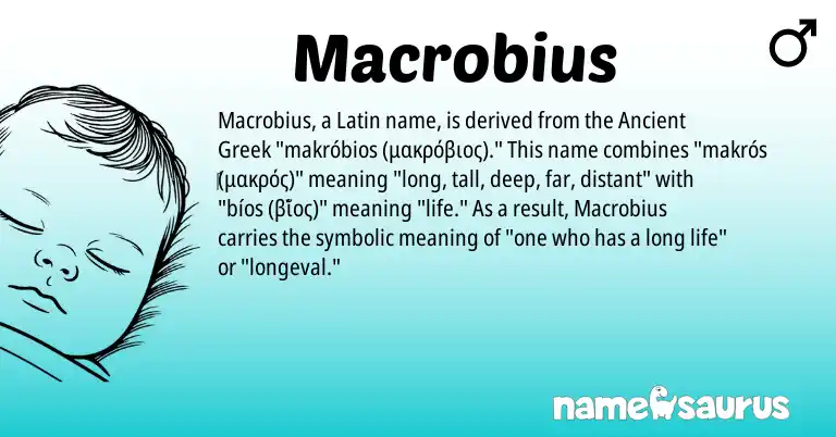 Infographic about Macrobius name meaning, Macrobius is a name from Ancient Greek, Latin origin(s).