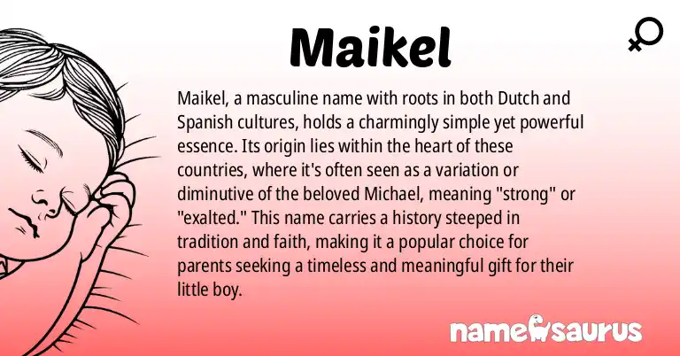 Infographic about Maikel name meaning, Maikel is a name from Dutch, Spanish origin(s).