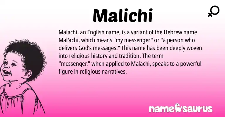 Infographic about Malichi name meaning, Malichi is a name from English origin(s).
