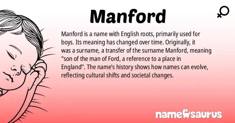 Infographic about Manford name meaning, Manford is a name from English origin(s).