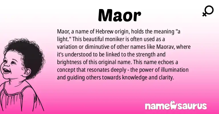 Infographic about Maor name meaning, Maor is a name from Hebrew origin(s).