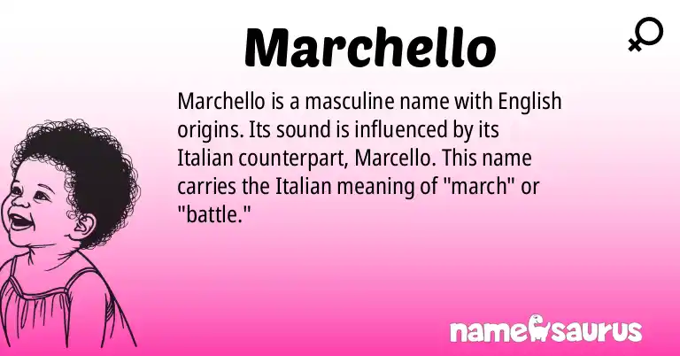Infographic about Marchello name meaning, Marchello is a name from English origin(s).