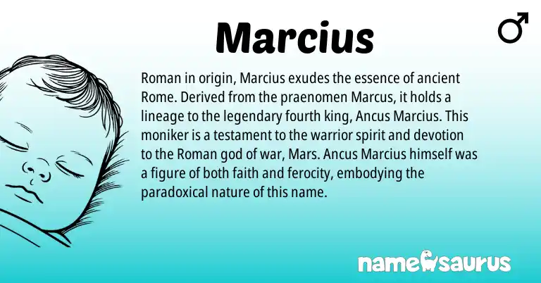Infographic about Marcius name meaning, Marcius is a name from Roman origin(s).