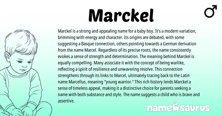 Infographic about Marckel name meaning, Marckel is a name from Basque origin(s).