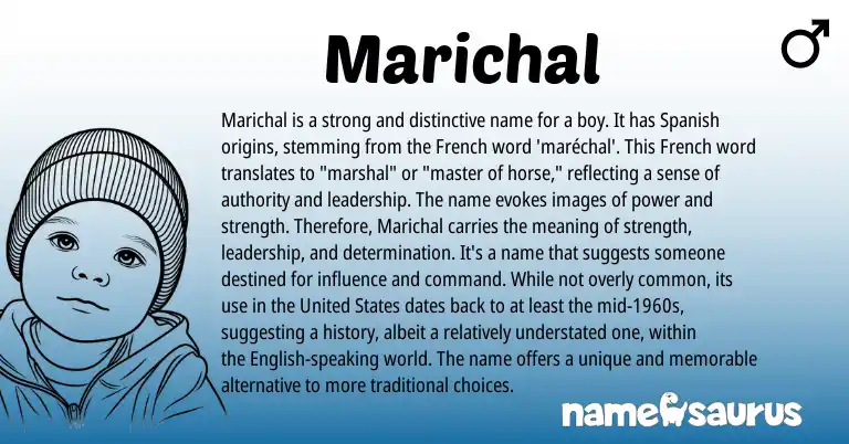 Infographic about Marichal name meaning, Marichal is a name from French origin(s).