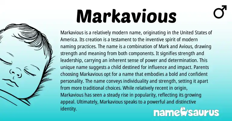 Infographic about Markavious name meaning, Markavious is a name from Other origin(s).