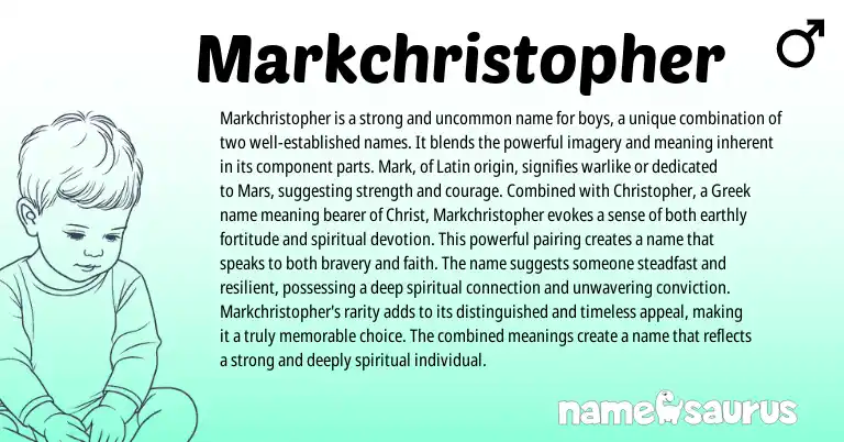 Infographic about Markchristopher name meaning, Markchristopher is a name from Greek, Latin origin(s).