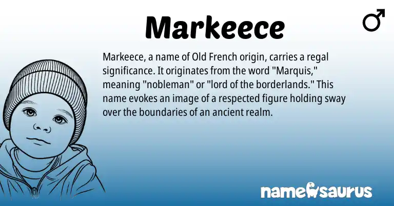 Infographic about Markeece name meaning, Markeece is a name from Old French origin(s).