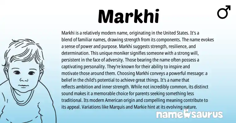 Infographic about Markhi name meaning, Markhi is a name from Other origin(s).