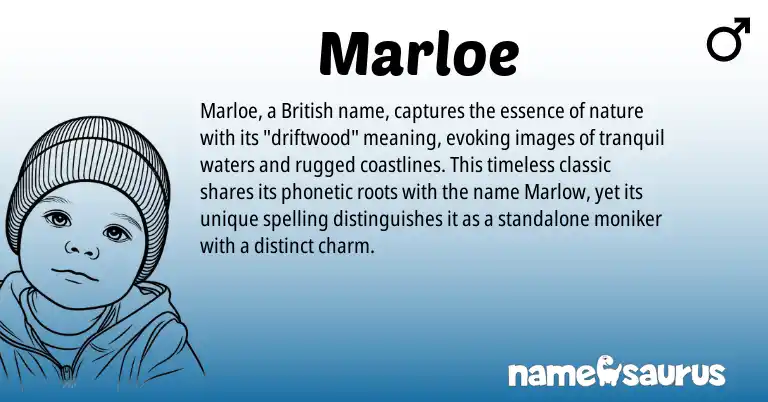 Infographic about Marloe name meaning, Marloe is a name from British origin(s).