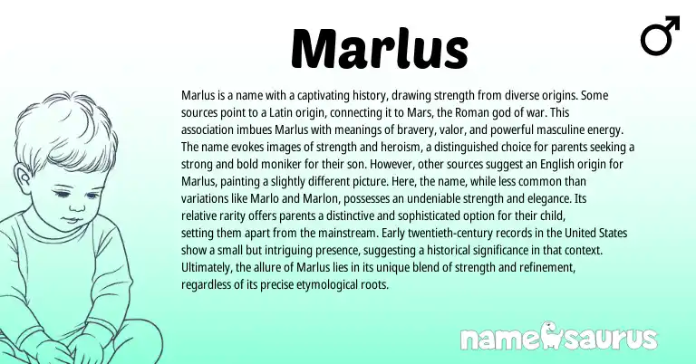 Infographic about Marlus name meaning, Marlus is a name from Latin, Roman origin(s).