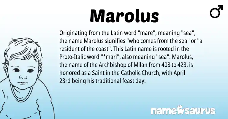 Infographic about Marolus name meaning, Marolus is a name from Latin origin(s).