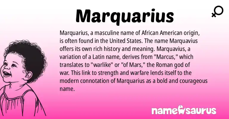 Infographic about Marquarius name meaning, Marquarius is a name from African American origin(s).