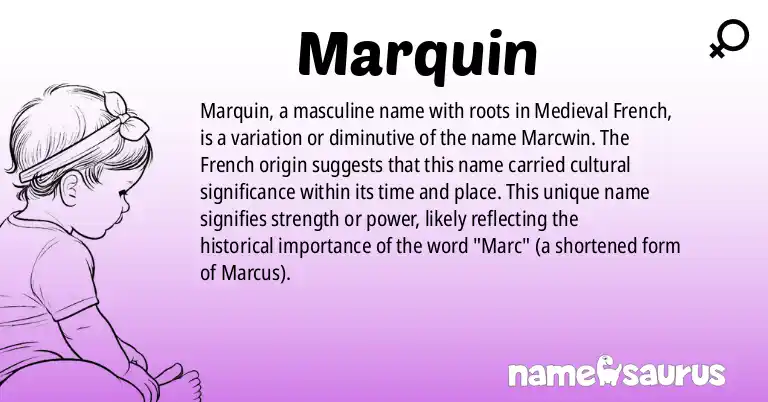 Infographic about Marquin name meaning, Marquin is a name from Medieval French origin(s).