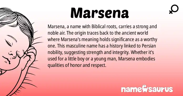 Infographic about Marsena name meaning, Marsena is a name from Biblical origin(s).