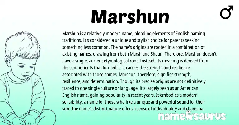 Infographic about Marshun name meaning, Marshun is a name from English origin(s).