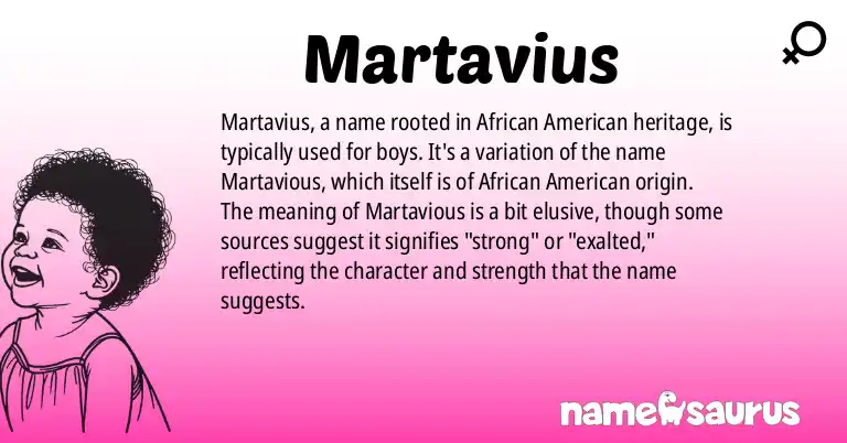 Infographic about Martavius name meaning, Martavius is a name from African American origin(s).
