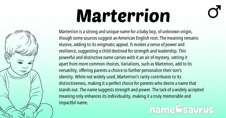 Infographic about Marterrion name meaning, Marterrion is a name from Other origin(s).