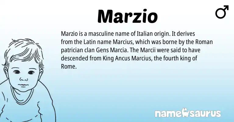 Infographic about Marzio name meaning, Marzio is a name from Roman, Latin, Italian origin(s).