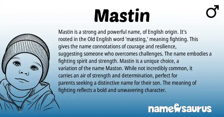 Infographic about Mastin name meaning, Mastin is a name from English origin(s).