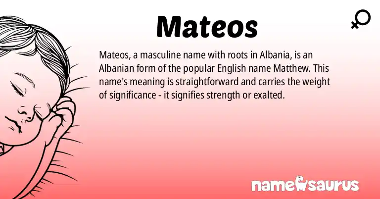 Infographic about Mateos name meaning, Mateos is a name from Albanian origin(s).