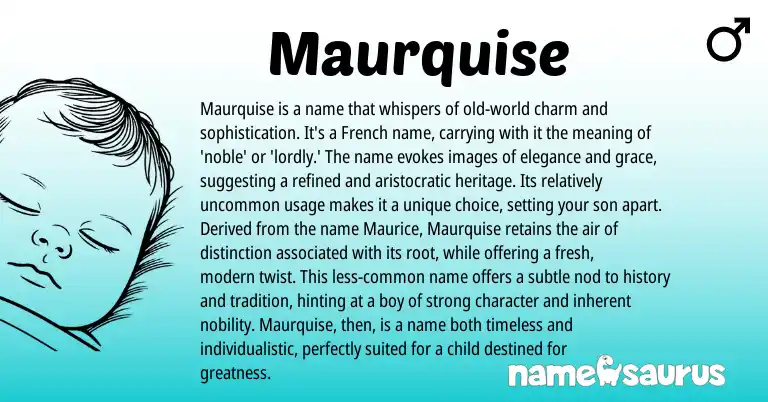 Infographic about Maurquise name meaning, Maurquise is a name from French origin(s).