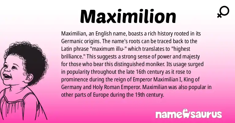 Infographic about Maximilion name meaning, Maximilion is a name from English origin(s).