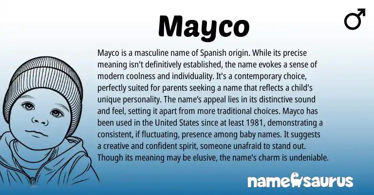 Infographic about Mayco name meaning, Mayco is a name from Other origin(s).