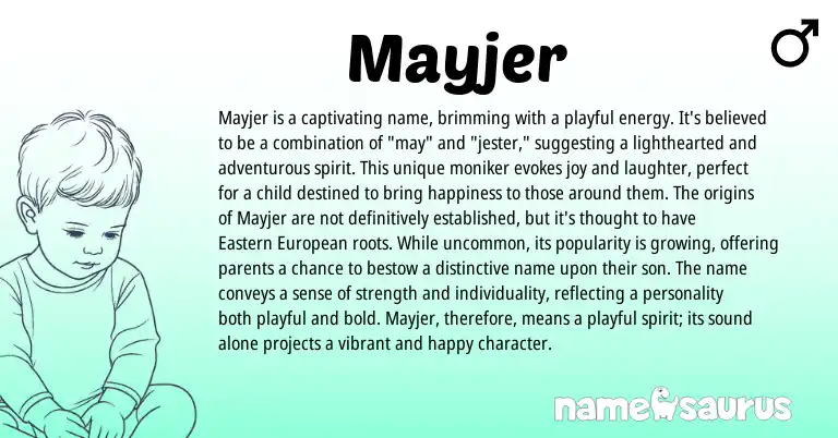 Infographic about Mayjer name meaning, Mayjer is a name from Other origin(s).