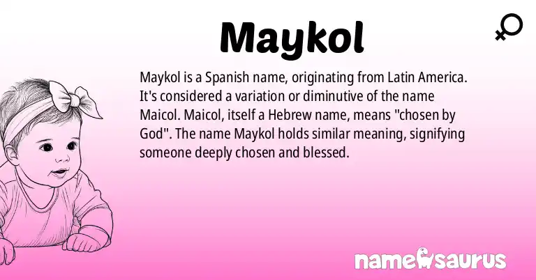 Infographic about Maykol name meaning, Maykol is a name from Spanish (Latin American) origin(s).