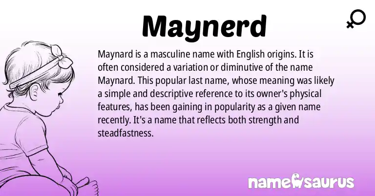 Infographic about Maynerd name meaning, Maynerd is a name from English origin(s).