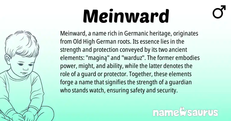 Infographic about Meinward name meaning, Meinward is a name from Old High German, Germanic origin(s).