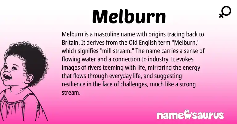 Infographic about Melburn name meaning, Melburn is a name from British origin(s).