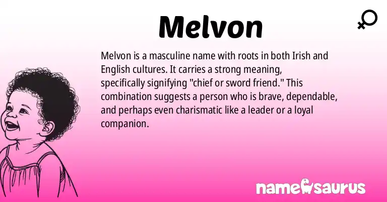 Infographic about Melvon name meaning, Melvon is a name from N/A origin(s).