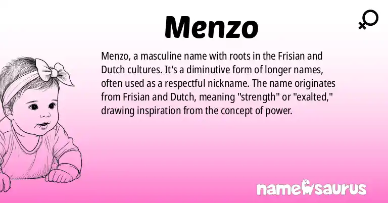 Infographic about Menzo name meaning, Menzo is a name from Frisian, Dutch origin(s).