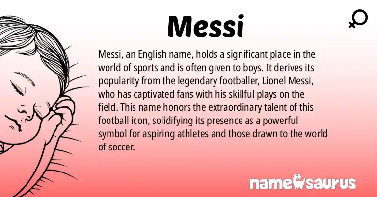 Infographic about Messi name meaning, Messi is a name from English origin(s).