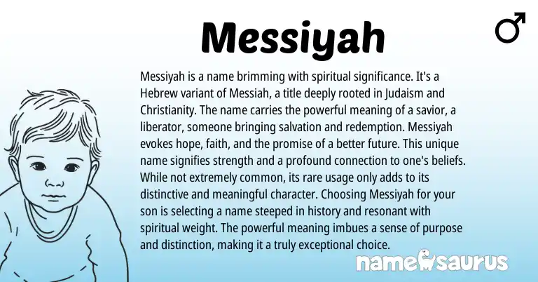 Infographic about Messiyah name meaning, Messiyah is a name from Hebrew origin(s).